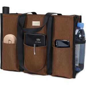 Versatile Water-Resistant Tote Bag with 13 Pockets for Busy Professionals